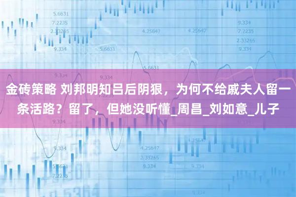 金砖策略 刘邦明知吕后阴狠，为何不给戚夫人留一条活路？留了，但她没听懂_周昌_刘如意_儿子