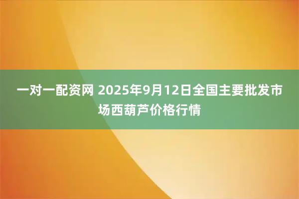 一对一配资网 2025年9月12日全国主要批发市场西葫芦价格行情