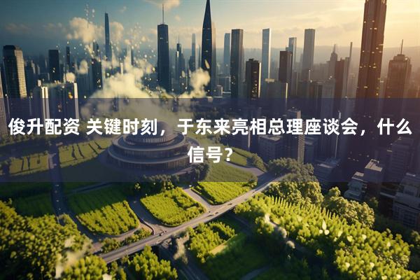 俊升配资 关键时刻，于东来亮相总理座谈会，什么信号？